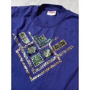 Vintage Sunbelt Sportswear T-Shirt Sequin Geometric Design
